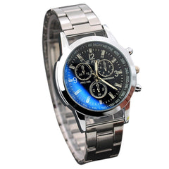 Classic Fashion Luxury Black Leather Strap Calendar Quartz Mens Date Wrist Watch