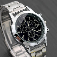 Classic Fashion Luxury Black Leather Strap Calendar Quartz Mens Date Wrist Watch