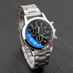 Classic Fashion Luxury Black Leather Strap Calendar Quartz Mens Date Wrist Watch