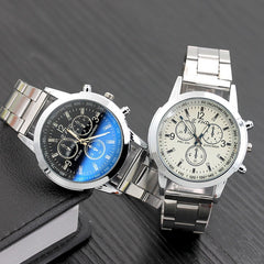 Classic Fashion Luxury Black Leather Strap Calendar Quartz Mens Date Wrist Watch