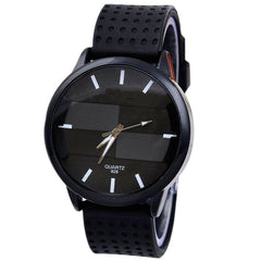 La montre Men's Casual Fashion Watch Stereo Surface Silicone Watch