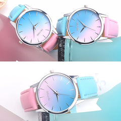 Neutral Simple Fashion Leather Quartz Wrist Watch Women