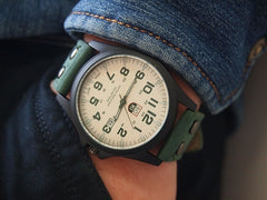 Men's Fashion Sport Watches Men Military Leather Band Quartz Wrist Watch