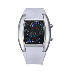 Aviation Turbo Dial Flash LED Watch Gift unisex fashion accessories Sports Car Meter