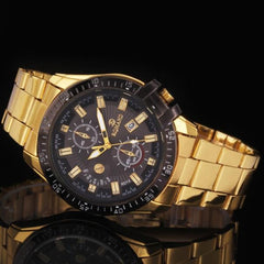 Funland New Waterproof Stainless Steel LED Date Analog Digital Men's Quartz Watch Bracelet Wristwatch Watches