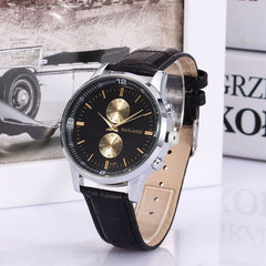 Funland New Fashion Luxury Men Japan Casual Leather Watches Waterproof Date Military Wristwatch Watches