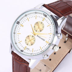 Funland New Fashion Luxury Men Japan Casual Leather Watches Waterproof Date Military Wristwatch Watches