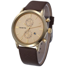 Funland New Fashion Luxury Men Japan Casual Leather Watches Waterproof Date Military Wristwatch Watches