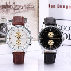 Funland New Fashion Luxury Men Japan Casual Leather Watches Waterproof Date Military Wristwatch Watches