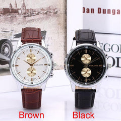 Funland New Fashion Luxury Men Japan Casual Leather Watches Waterproof Date Military Wristwatch Watches
