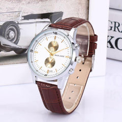 Funland New Fashion Luxury Men Japan Casual Leather Watches Waterproof Date Military Wristwatch Watches