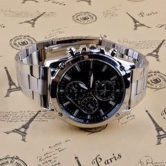 Funland New Men Fashion Mens Luxury Waterproof Stainless Steel Band Watches Machinery Sport Quartz Business Wristwatch Watc hes Gifts