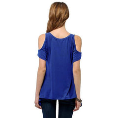 9 colors Women Fashion Off Shoulder Ladys Casual Loose T-shirts Tops Soft Cotton Blouse