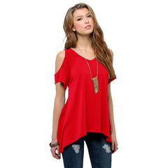 9 colors Women Fashion Off Shoulder Ladys Casual Loose T-shirts Tops Soft Cotton Blouse