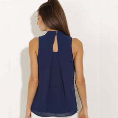 New Women Casual Chiffon Blouse Sleeveless Shirt T-shirt Summer Blouse Tops