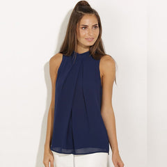 New Women Casual Chiffon Blouse Sleeveless Shirt T-shirt Summer Blouse Tops