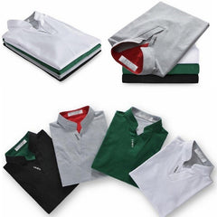 Mens Stand Collar POLO Shirt Short Sleeve Tee T-shirt Summer Tops