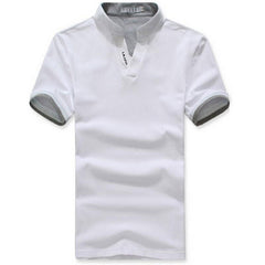 Mens Stand Collar POLO Shirt Short Sleeve Tee T-shirt Summer Tops