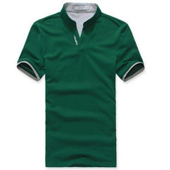 Mens Stand Collar POLO Shirt Short Sleeve Tee T-shirt Summer Tops