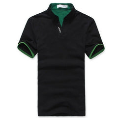 Mens Stand Collar POLO Shirt Short Sleeve Tee T-shirt Summer Tops