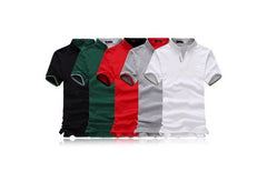 Mens Stand Collar POLO Shirt Short Sleeve Tee T-shirt Summer Tops