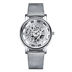 Men's Fashion Stainless Steel Mesh Band Hollow Out Quartz Wrist Watch