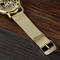 Men's Fashion Stainless Steel Mesh Band Hollow Out Quartz Wrist Watch