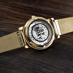 Men's Fashion Stainless Steel Mesh Band Hollow Out Quartz Wrist Watch