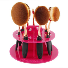 Popular 10 Hole Oval Makeup Brush Holder Drying Rack Organizer Cosmetic Shelf Tool Best