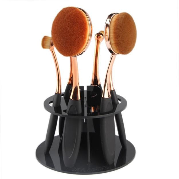 Popular 10 Hole Oval Makeup Brush Holder Drying Rack Organizer Cosmeti