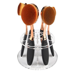 Popular 10 Hole Oval Makeup Brush Holder Drying Rack Organizer Cosmetic Shelf Tool Best