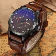 CURREN 8225 Luxury Brand Army Military Watches Men Clock Leather Strap Waterproof Analog Quartz Watches