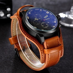 CURREN 8225 Luxury Brand Army Military Watches Men Clock Leather Strap Waterproof Analog Quartz Watches