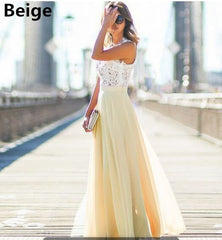 New Women Sexy Summer Lace Maxi Long Dress Evening Party Prom Dress Sundress Chiffon Dress
