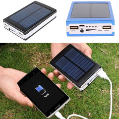 Solar Panel Battery Charger Dual USB Power Bank with LED light 25000mAh