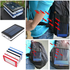 Solar Panel Battery Charger Dual USB Power Bank with LED light 25000mAh