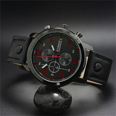 Men's Fashion Leather Stainless Steel Sport Analog Quartz Wrist Watch Waterproof