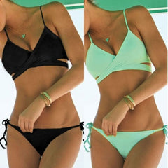 Women Sunmmer Style Bikinis Set Beach Wear Lace-up Swim Suit Two-piece Suits