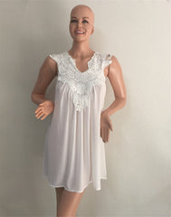 Fashion Women Casual Chiffon Dress V neck Short Sleeve Lace Crochet Patchwork Hollow Out Mini Loose Beach Dress Plus Size