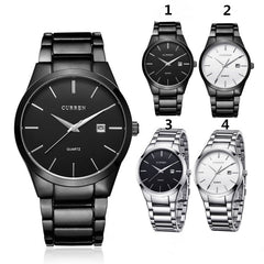 Fashion Men CURREN Military Stainless Steel Analog Date Sport Quartz Wrist Watch