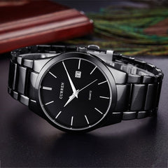 Fashion Men CURREN Military Stainless Steel Analog Date Sport Quartz Wrist Watch