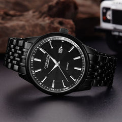 Fashion Men CURREN Military Stainless Steel Analog Date Sport Quartz Wrist Watch