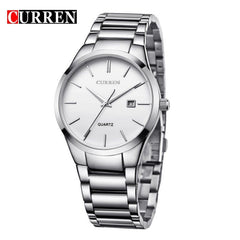 Fashion Men CURREN Military Stainless Steel Analog Date Sport Quartz Wrist Watch