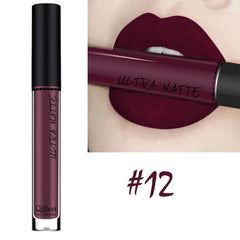Qibest 10 Colors Nude Matte Velvet Glossy Lip gloss Lipstick Lip Cream