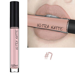 Qibest 10 Colors Nude Matte Velvet Glossy Lip gloss Lipstick Lip Cream