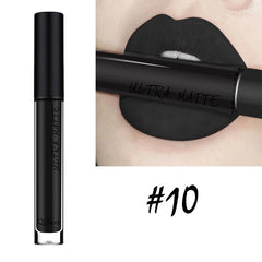 Qibest 10 Colors Nude Matte Velvet Glossy Lip gloss Lipstick Lip Cream
