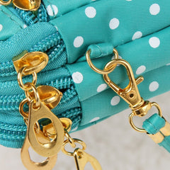 Fashion Women Coin Purse Clutch Wristlet Wallet Bag Multi-layers Polka Dots Phone Key Case Makeup Bag Women Credit Card Holder Tote