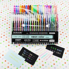 48pcs HOT Gel Pens or Gel Refills Rollerball Pastel Neon Glitter Pen Drawing Color Pen WH120