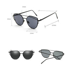 Sexy New Cat Eye Sunglasses 2017 Woman 7 Color Metal Oversized Eye Cat Sunglasses Women Brand Uv400 Mirror Lentes