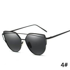 Sexy New Cat Eye Sunglasses 2017 Woman 7 Color Metal Oversized Eye Cat Sunglasses Women Brand Uv400 Mirror Lentes